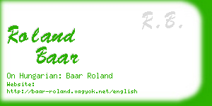 roland baar business card